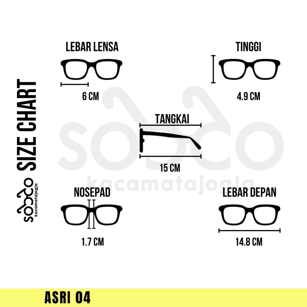 Kacamata Hitam Kotak ASRI 04 Unisex - Image 5